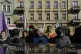 Salih Muslim's supporters protest outside the Interior Minis