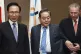 Former IOC president Jacques Rogge (right) meets with former