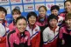 North Korea and South Korea teams pose together for a group 