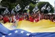 Supporters of Venezuela's President Nicolas Maduro, holding 