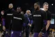 LeBron James (second right) and his LA Lakers teammates wear