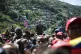 Demonstrators hold a life-size image of Venezuela's late Pre