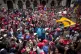 People take part in an anti-imperialist march in Caracas, Ve