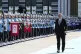 Turkey's President Recep Tayyip Erdogan, reviews an honour g