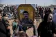 People attend funerals of fighters of the Syrian Democratic 