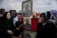 People attend the funerals of Syrian Democratic Forces fight