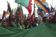 Members of the Indigenous Guard protest against President Iv