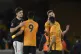 Jimenez and Harry Maguire embrace following the 0-0 draw