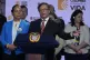 Colombia's President Gustavo Petro attends a press conferenc
