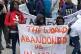 Refugees protest outside Moria camp in Lesbos, Greece, yeste