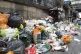 Mountains of rubbish outside Edinburgh's Waverley Station 