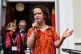 Meirian Jump speaking outside the Marx Memorial Library