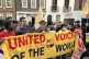 Jeremy Corbyn and Richard Burgon join the UVW picket line ou