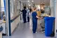 Staff on a NHS hospital ward at Ealing Hospital in London, J