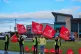 The picket line at AG Barr where workers are striking agains