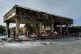 A burned down petrol station in Tehran