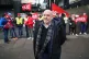 Aslef General Secretary Mick Whelan (centre) joins train wor