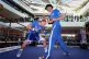 Paddy Fitzpatrick (right) trains boxer George Groves during 