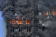 A fire blazes through Grenfell Tower