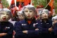 Theresa Maybots march in front of the GMB bloc at a recent T