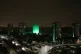 The ruins of Grenfell Tower light up at night