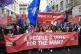 People march in a protest against Brexit in Liverpool yester