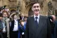 Conservative MP Jacob Rees-Mogg speaking outside the House o