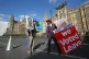 Protestors both for and against Brexit face off outside West