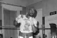 Marvin Hagler shaping up at Freddie Hill's gym in London in 
