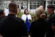 Home Secretary Priti Patel talks to police officers at West 
