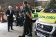 Boris Johnson chats with Ambulance crews during a visit to P