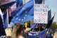 Brexit protesters opposite the Houses of Parliament last wee