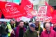 Members of Unite the union on a protest