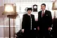Then US President Ronald Reagan meets then Prime Minister Ma