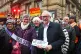 Labour leader Jeremy Corbyn alongside party supporters and W