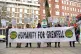 Protesters outside the Grenfell Tower public inquiry in Lond