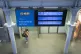 A passenger at the Eurostar arrivals area at St Pancras Stat