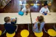 Children eating lunch in segregated positions at Kempsey Pri