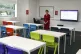 First Minister Nicola Sturgeon in a classroom during a visit