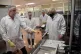 Boris Johnson watches quality testing at the 'fill and finis