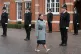 Home Secretary Priti Patel marches past new police recruits 