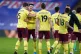 Burnley players celebrate following the Premier League match