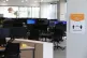 A poster (right) specifying social distancing requirements i