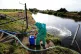an Environment Agency worker treating the River Trent at Yox