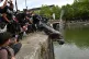 Protesters throw a statue of Edward Colston into Bristol har