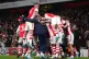Arsenal celebrate their win against Wolverhampton Wanderers