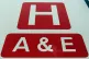 A sign for an Accident and Emergency department