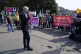 BACKING WORKERS: Richard Leonard addresses an RMT demo
agai