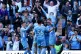 Manchester City's Raheem Sterling (second right) celebrates 