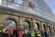 The picket line outside Liverpool Lime Street station as mem